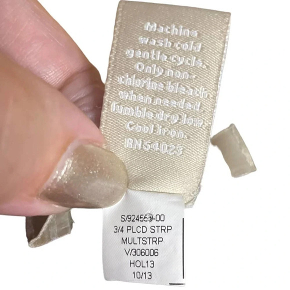 Banana Republic Women's Red & Navy Stripe Sleeveless Sheath Work Dress Size 6 - Picture 6 of 8